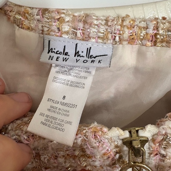 Pink Tweed Kids Nicole Miller Jacket - Picture 2 of 9